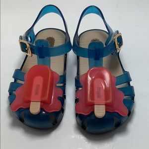 Mini melissa popsicles blue sandals size 7 baby